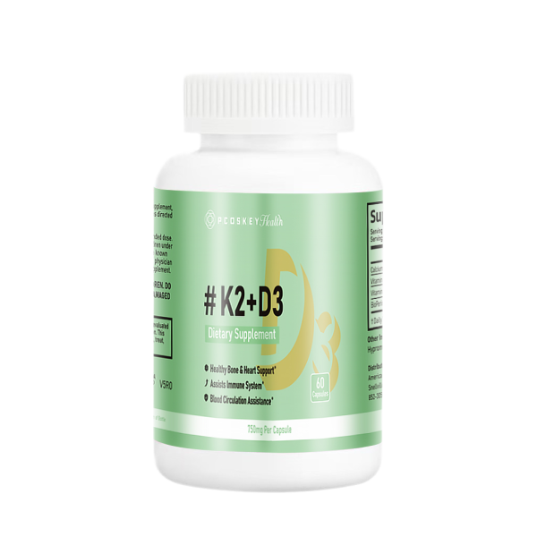 PCOSKEY® D3+K2+Calcium- Supports Bone Health, Heart Wellness & Immune Function- 60 capsules