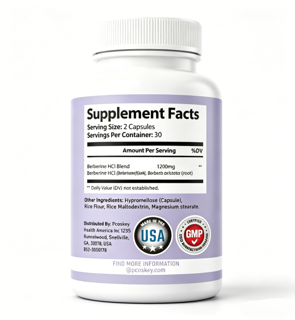 PCOSKEY® Berberine 1200mg- Metabolic Support- 60 capsules