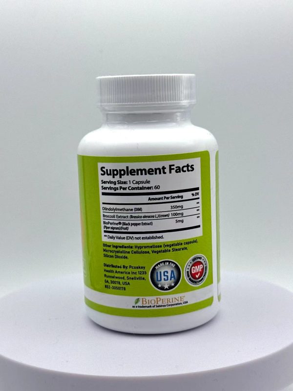 PCOSKEY® DIM Ultra Supplement-455mg Per Serving-Estrogen Balance & Hormonal Acne Support -Broccoli & Black Pepper Extract- 60 capsules