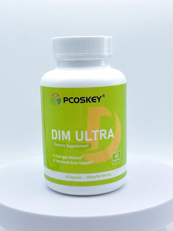 PCOSKEY® DIM Ultra Supplement-455mg Per Serving-Estrogen Balance & Hormonal Acne Support -Broccoli & Black Pepper Extract- 60 capsules